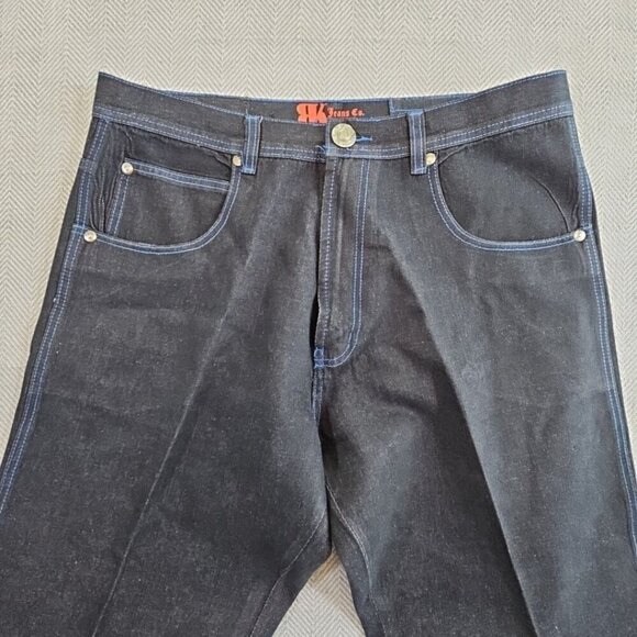 Rich Kids RK Jeans Co Men's Baggy Jeans 40 X 32 Blue Stitch Y2K Normcore - Picture 7 of 16
